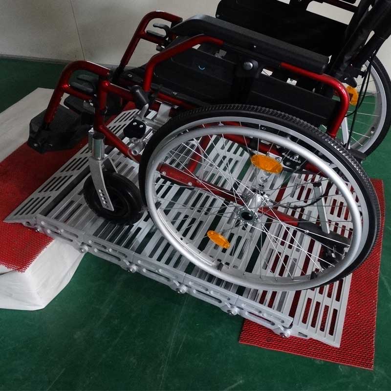 Aluminum portable handicapped-ramps assist for wheelchairs