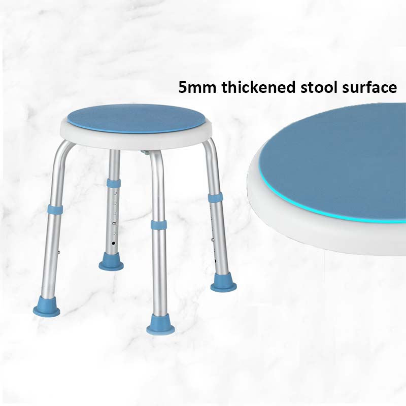 Safe and stable height adjustable swivel shower stool for the elderly disabled