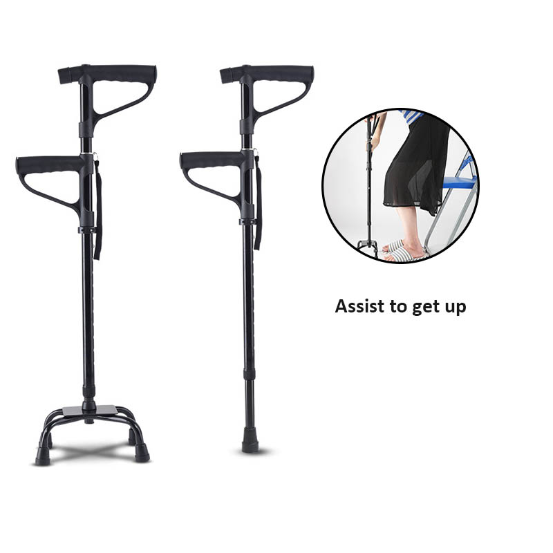 Non-slip lightweight aluminum alloy multi-functional elderly crutches supplies