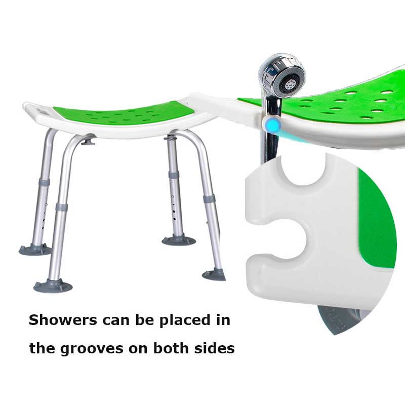 High quality heavy duty aluminum height adjustable white shower stool