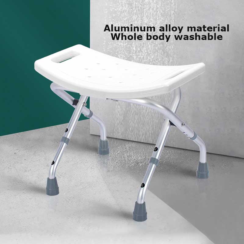 Aluminium clean height adjustable folding shower stool for elderly