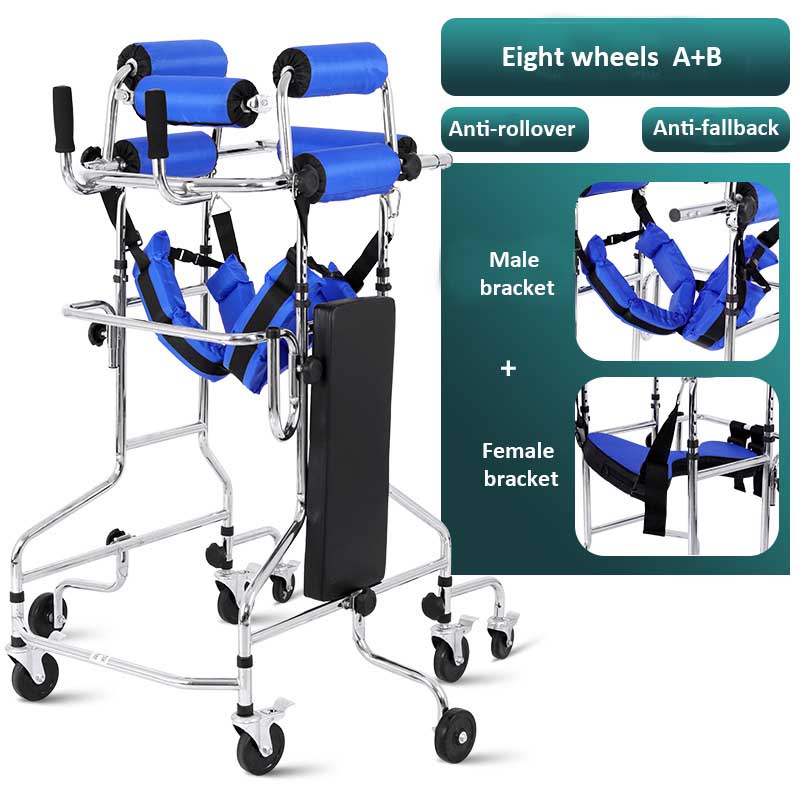 8 wheels standing training hemiplegic walker